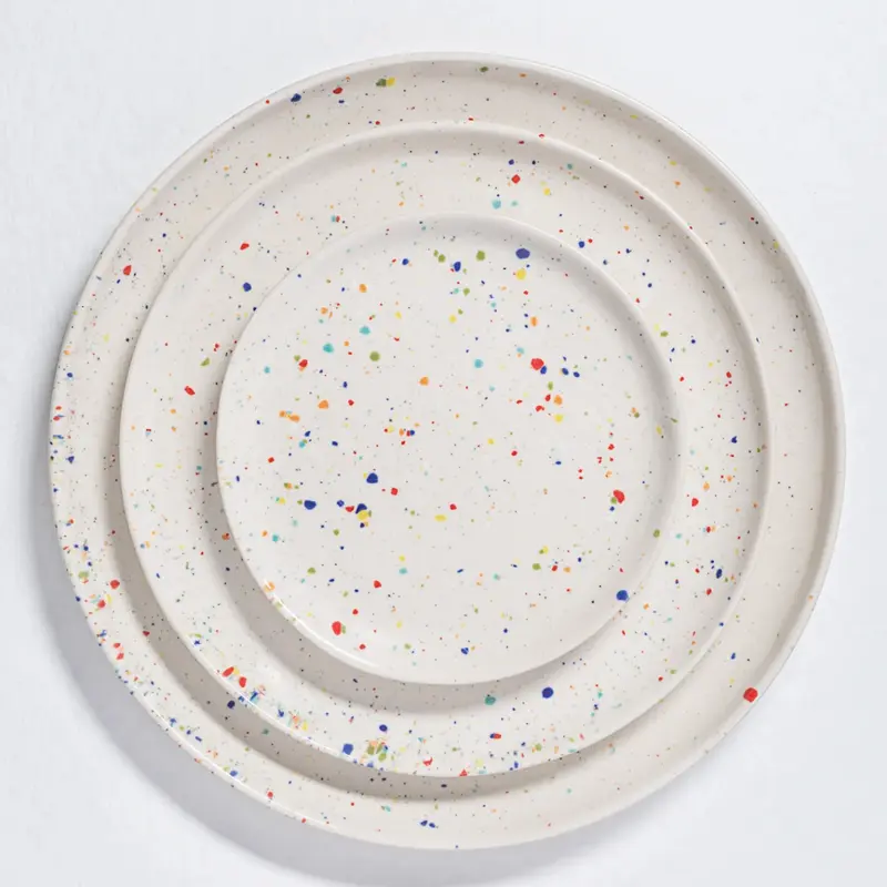 Speckled Ceramic Plates by Egg Back Home - Bread, Salad + Dinner Sizes