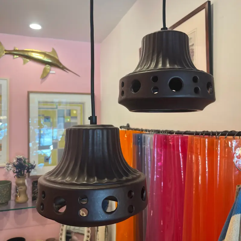 Vintage Danish Ceramic Pendant Lamps - Sold as a Set
