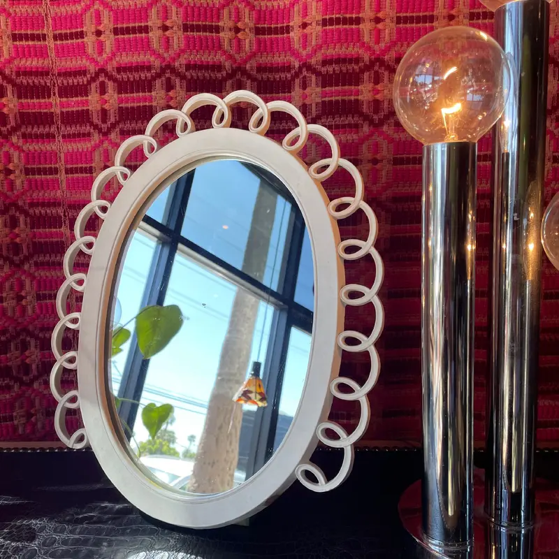 1940's Antique Wooden Tabletop Mirror