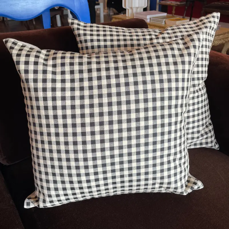 Checkerboard Cotton + Linen Pillows - Price for Each