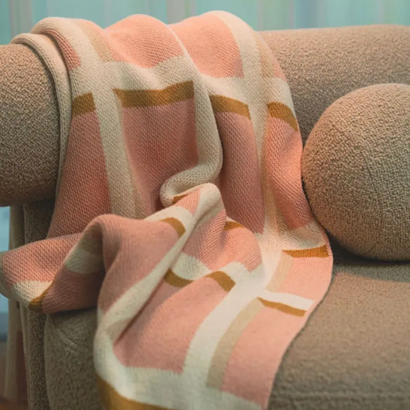 "Windowpane" Recycled Cotton Throw by Happy Habitat