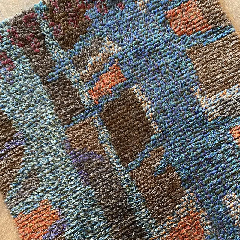 1970's Swedish Rya Shag Rug - 3'1" x 5'8"