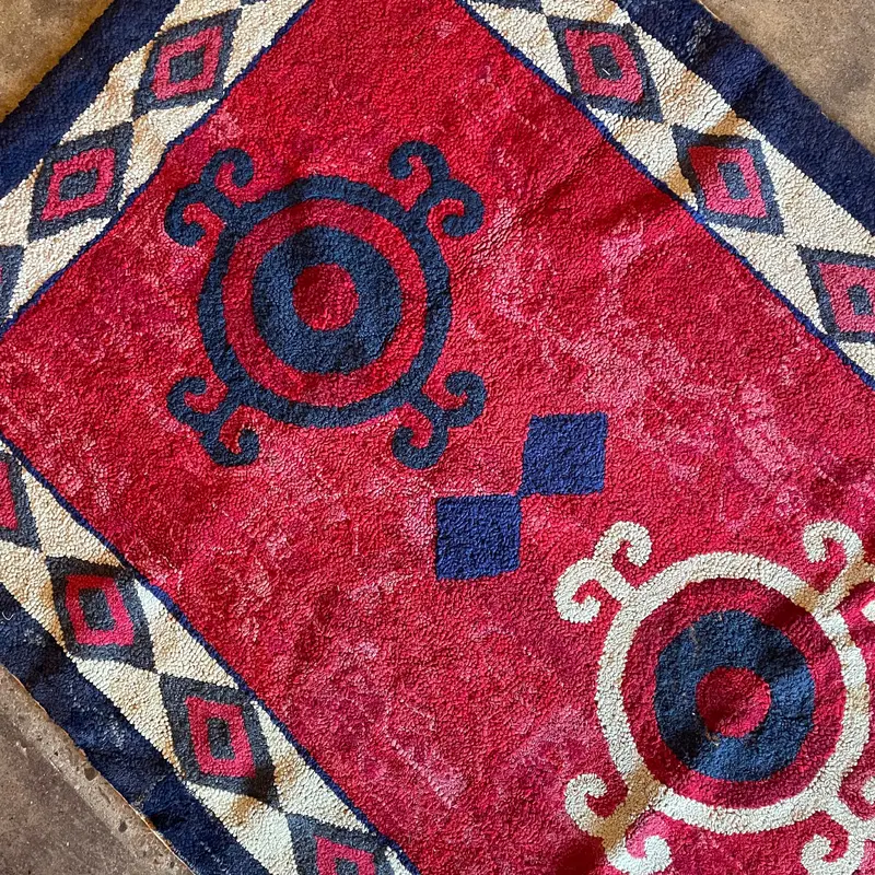 Early 1900's American Rag Rug - 3' x 5'10"