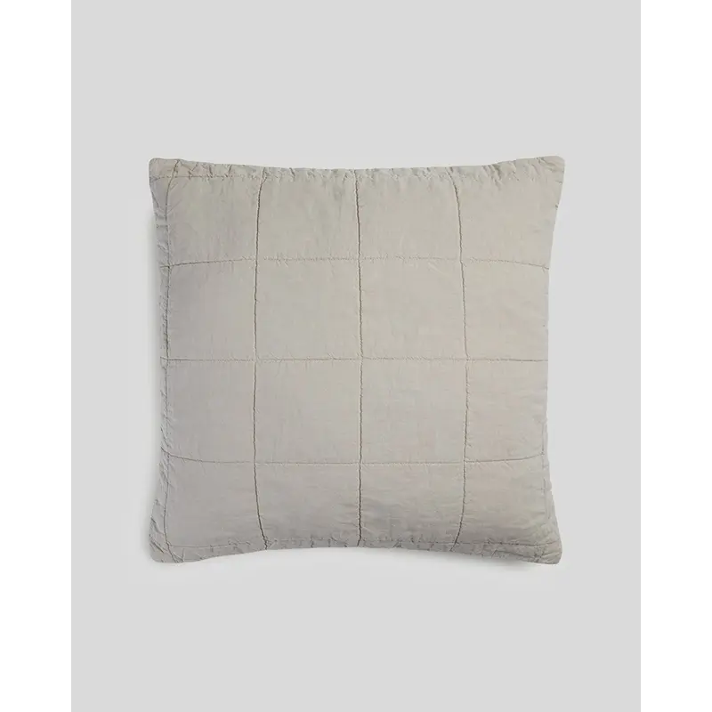 Linen Box Quilted Euro Sham (Bone)