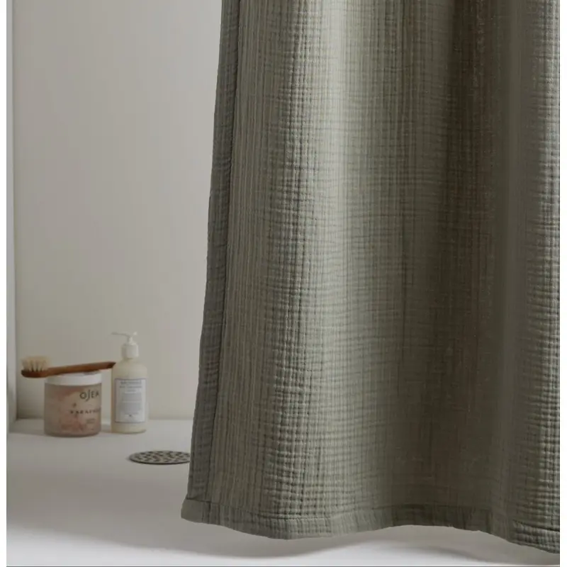 Organic Cloud Cotton Shower Curtain (Moss)