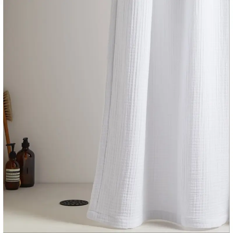 Organic Cloud Cotton Shower Curtain (White)