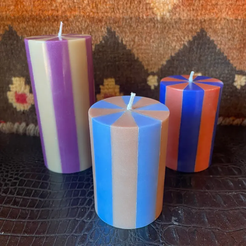 Stripe Pillar Candle by Yod and Co