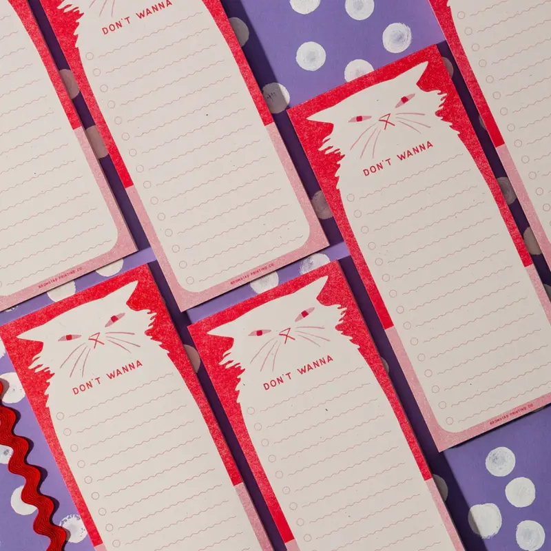 "Don't Wanna" Risograph Notepad by Bromstad Printing Co