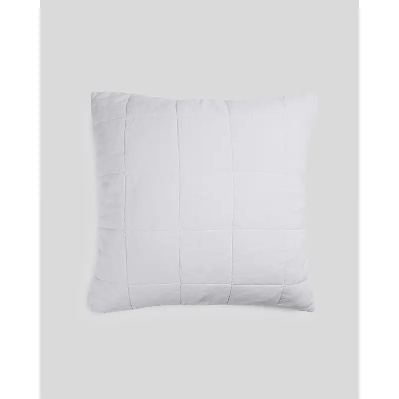 Linen Box Quilted Euro Sham (White)