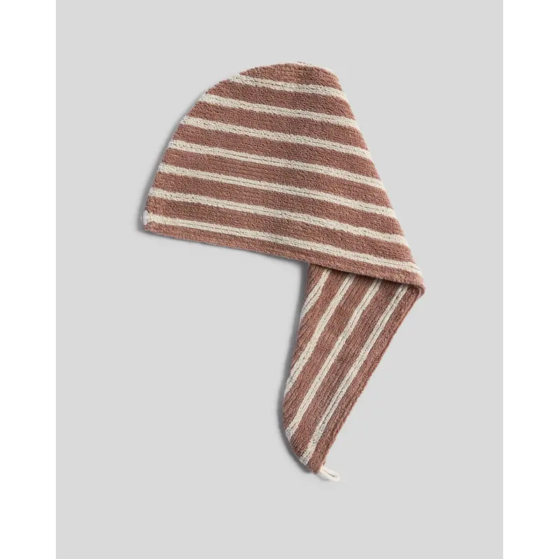 Organic Resort Stripe Hair Wrap (Adobe with Butter)