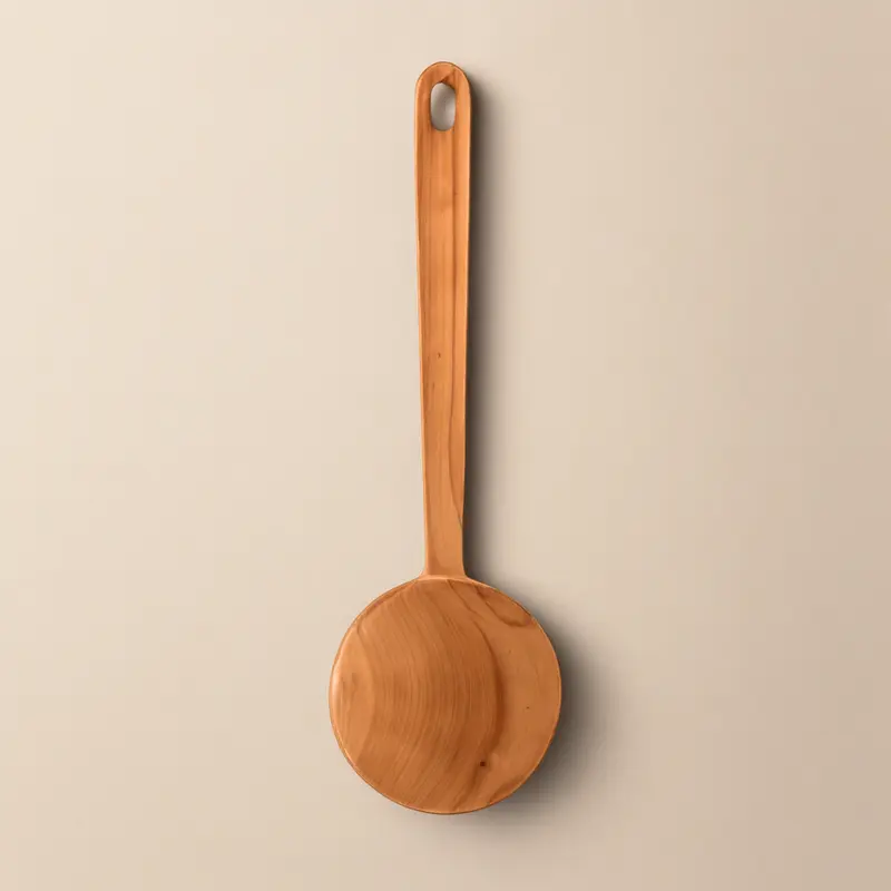 Round Teak Serving ladle