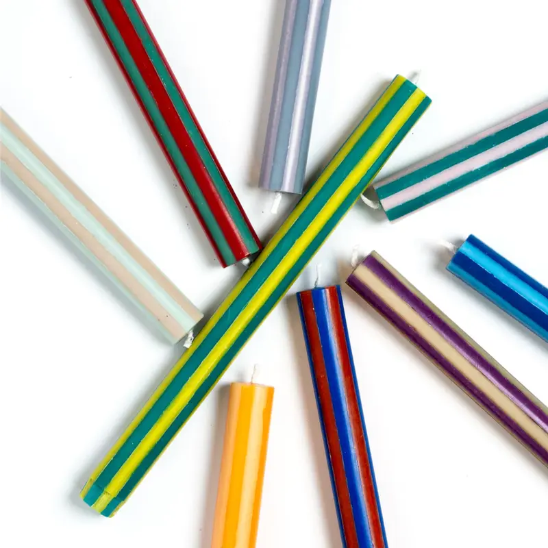 Striped Dinner Candles by Yod and Co.