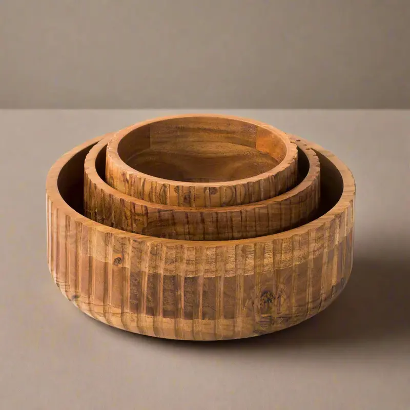 Acacia Wood Bowl Set