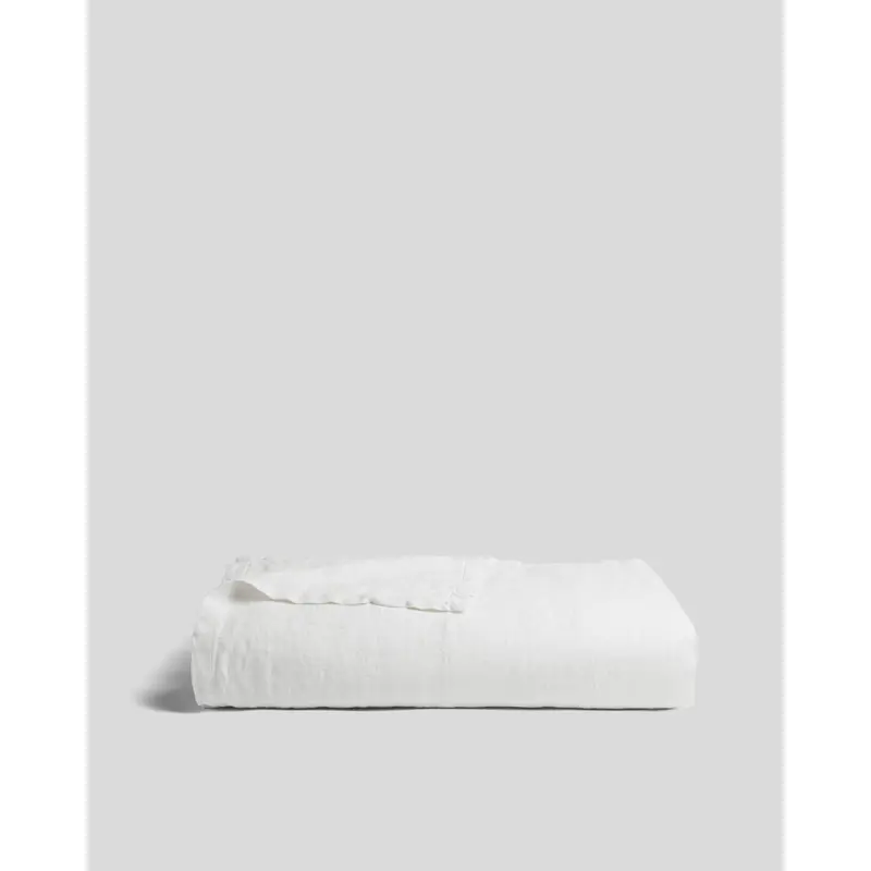 Vintage Linen Bed Blanket (Antique White)