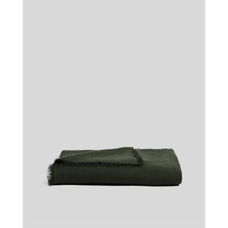 Vintage Linen Throw (Evergreen)