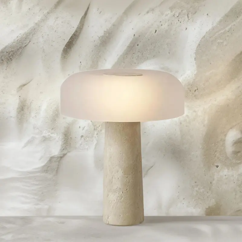 Luxury LED Mushroom Table Lamp with Marble Base