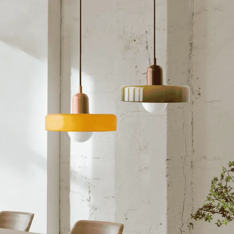 Nordic Glass Bauhaus Retro Pendant Light.