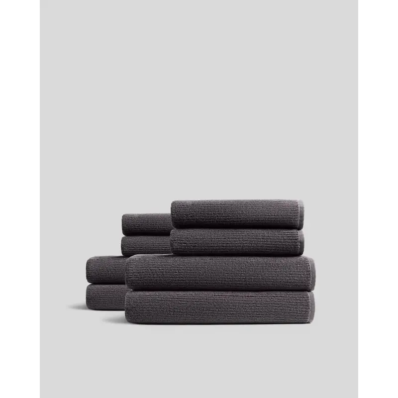 4+4 Soft Rib Bath Bundle - Dark Grey