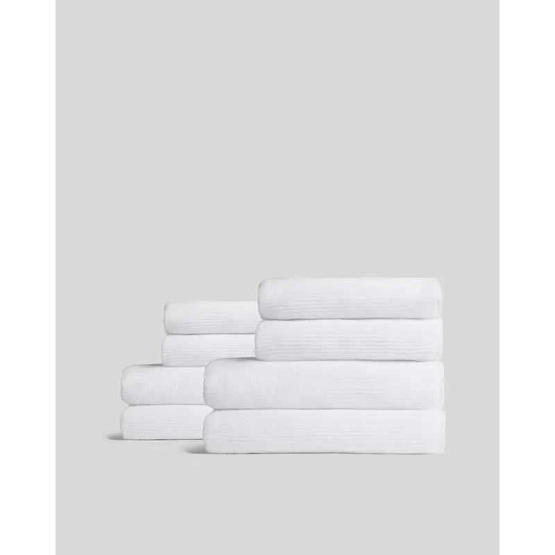 4+4 Soft Rib Bath Bundle - White