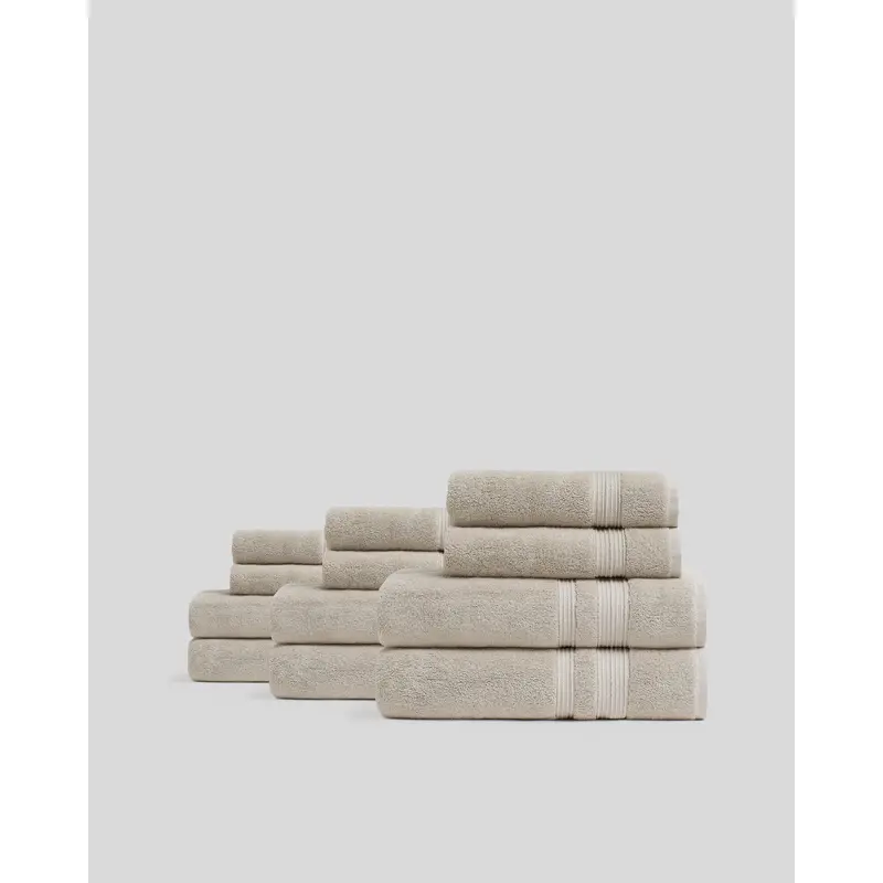 6+6 Classic Turkish Cotton Bath Bundle - Bone