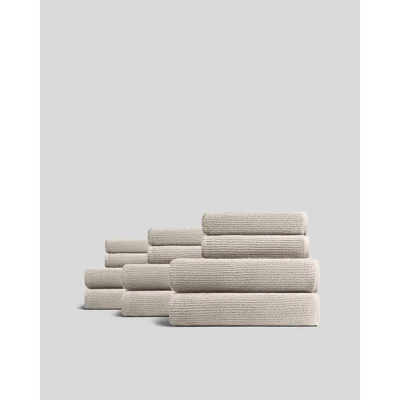 6+6 Soft Rib Bath Bundle - Bone