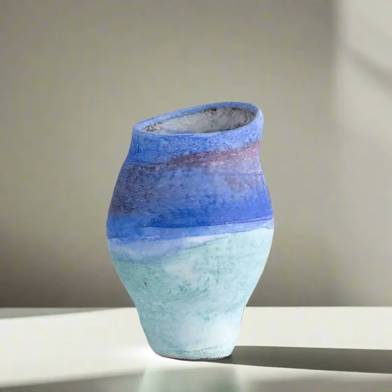 Blue Aura Ceramic Vase