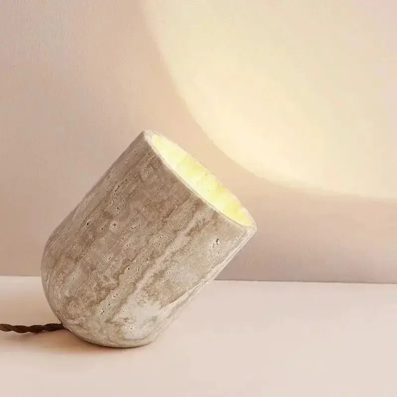 CavaGlow Travertine Table Lamp