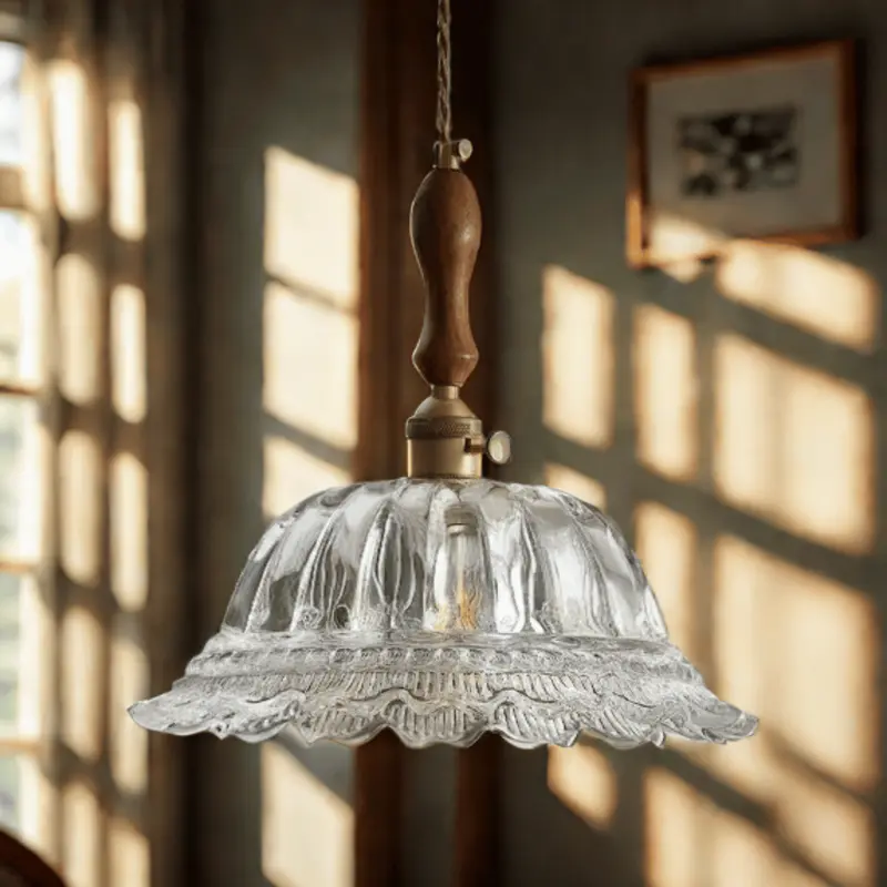 French vintage design pendant lights with brass base