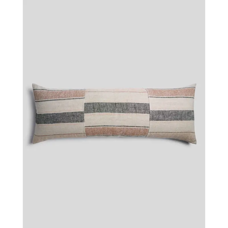 Heritage Linen Body Pillow Cover (Natural Stripe Warm)