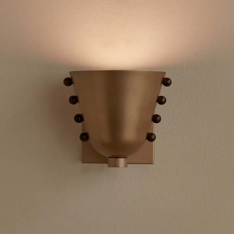 Horseshoe Brass Wall Lamp  Retro Copper Accent Light