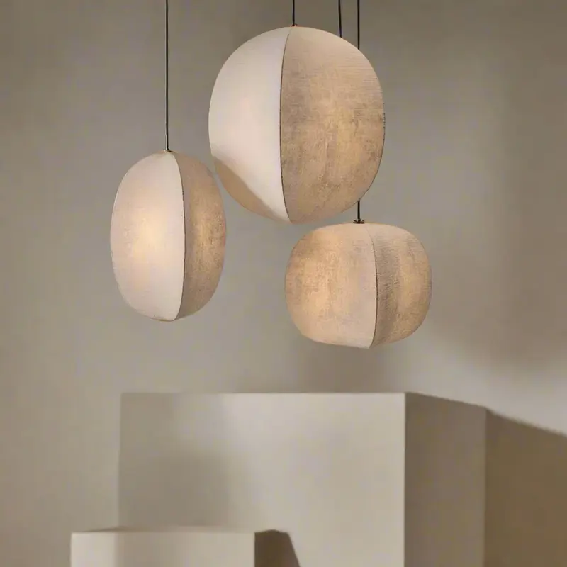 Kumo Linen Lantern Pendant Light.