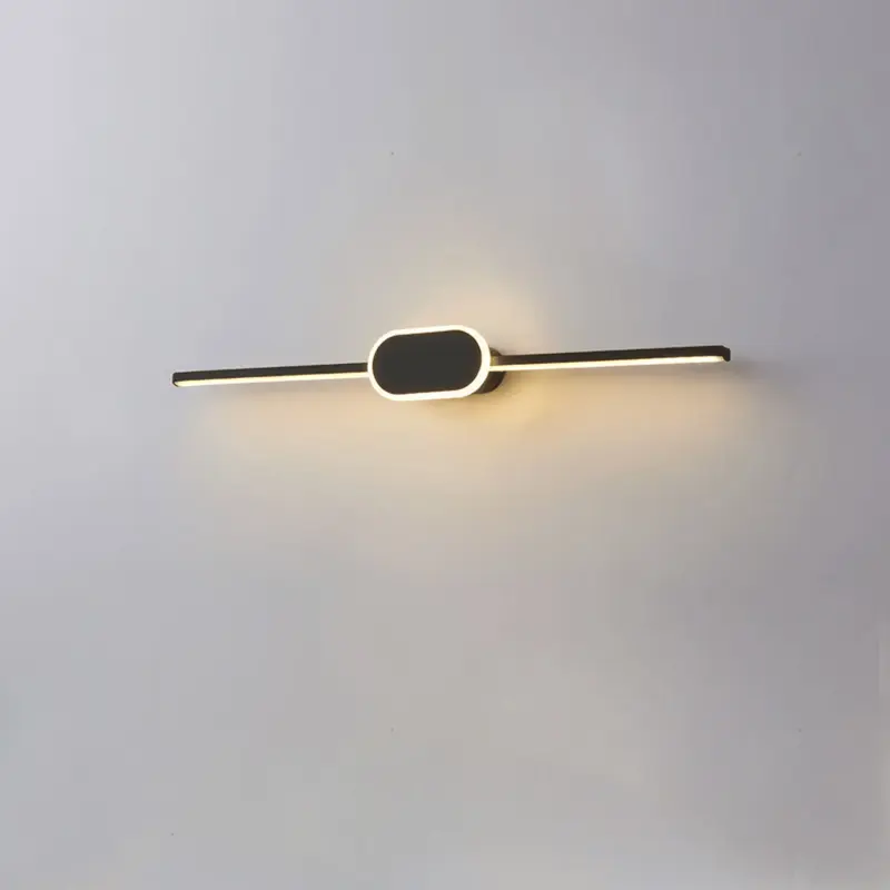 MirrorGlow Black Minimalist Wall Sconce.