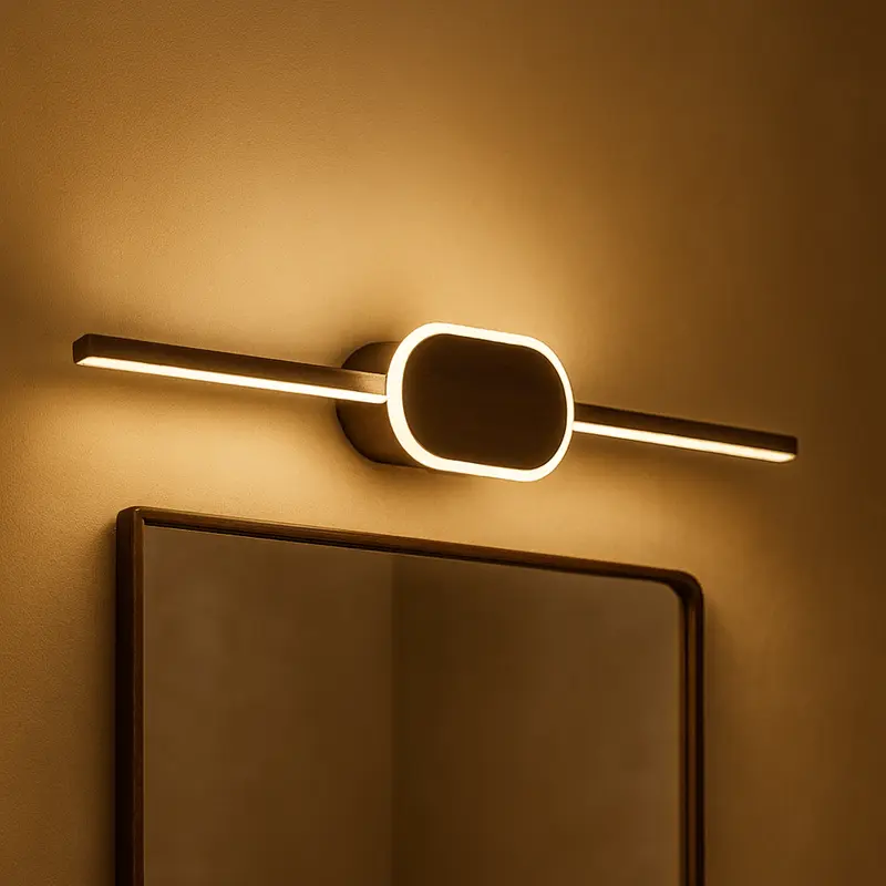 MirrorGlow White Minimalist Wall Sconce.