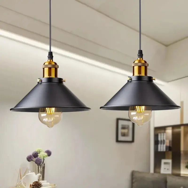 NoirGlow Iron Pendant Lamp  Vintage Loft Lighting Fixture