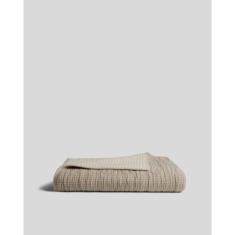Organic Channel Gauze Throw (Natural and Ivory)