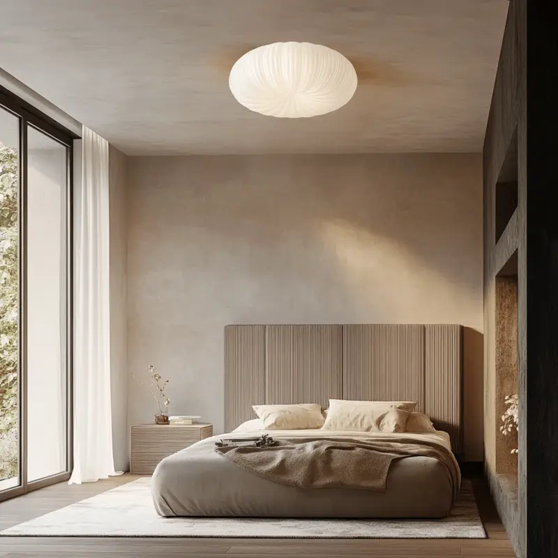 Pumpkin Glow LED Ceiling Lamp  Modern Cream Flush-Mount Light