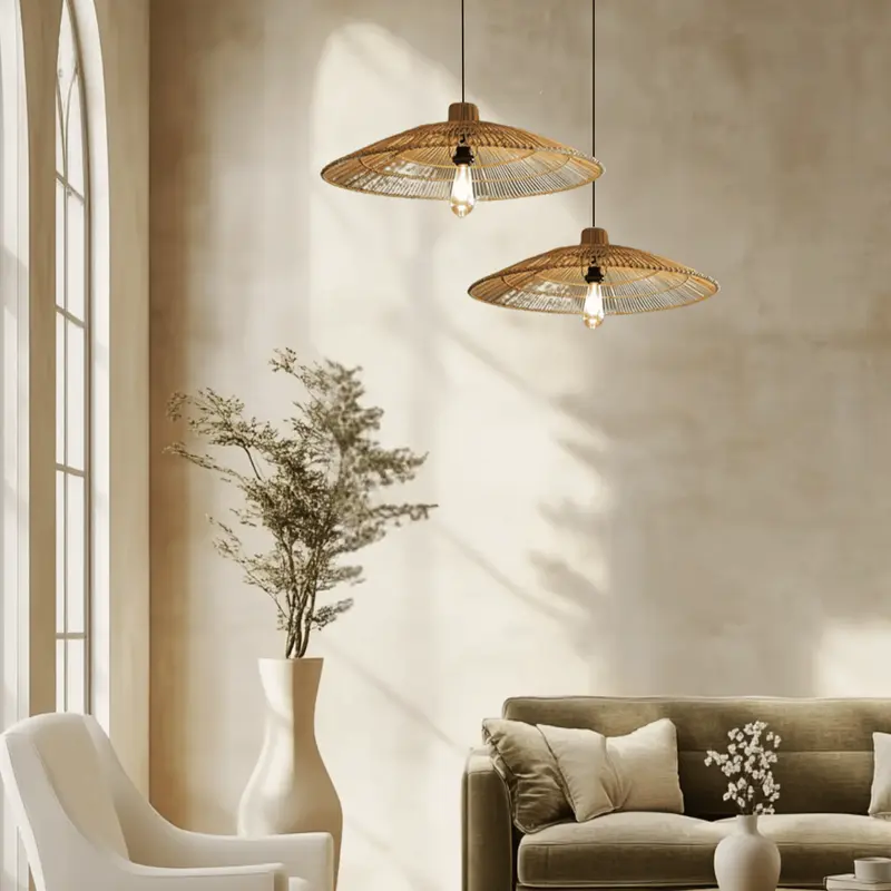 Skandira Shade Umbrella Handmade Rattan Lamp