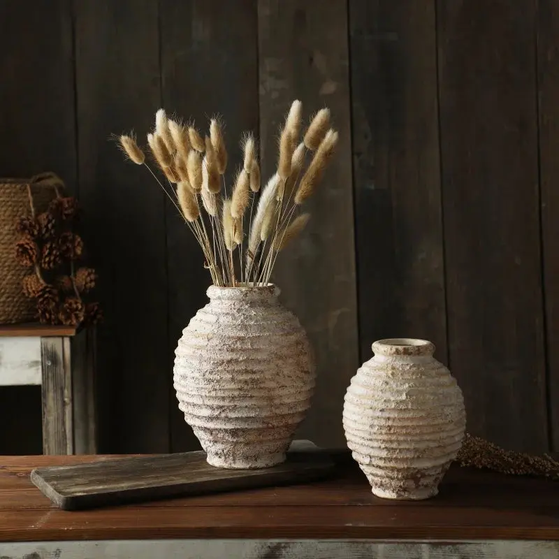 Solace Tall Rustic Ceramic Vase