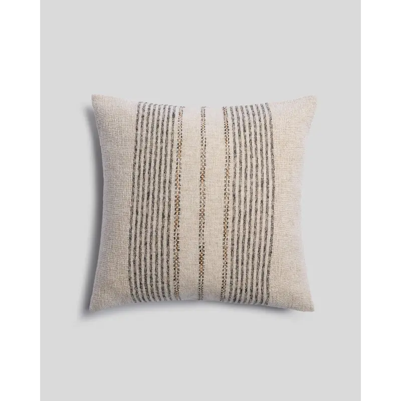 Taos Stripe Pillow Cover (Natural with Soft Black)