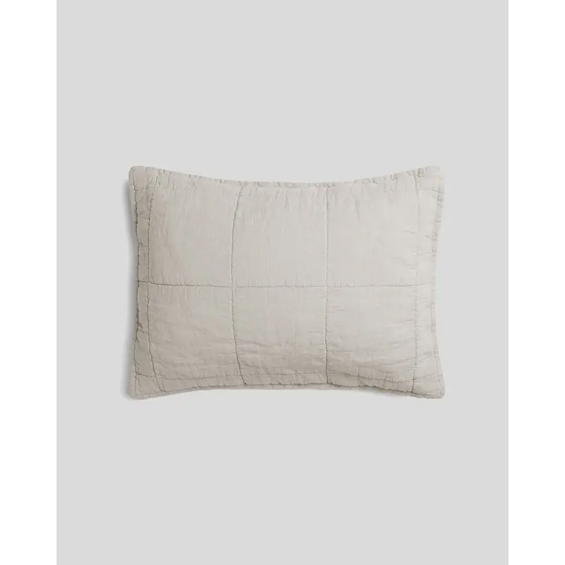 Toddler Linen Box Quilted Sham (Bone)