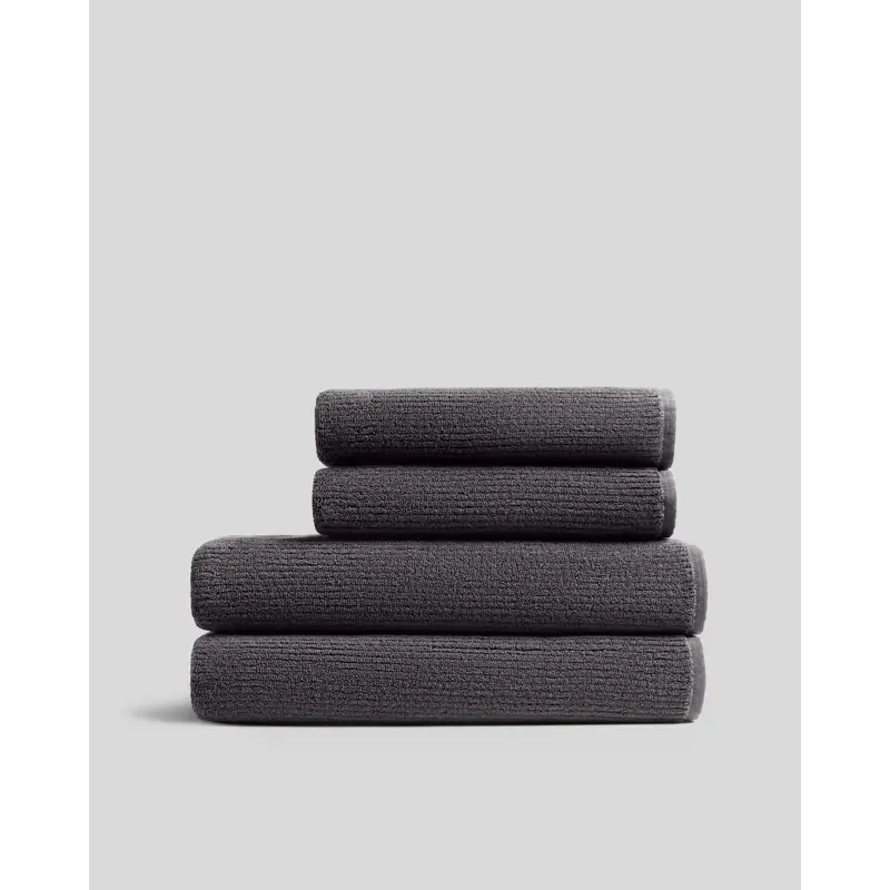 2+2 Soft Rib Bath Bundle - Dark Grey