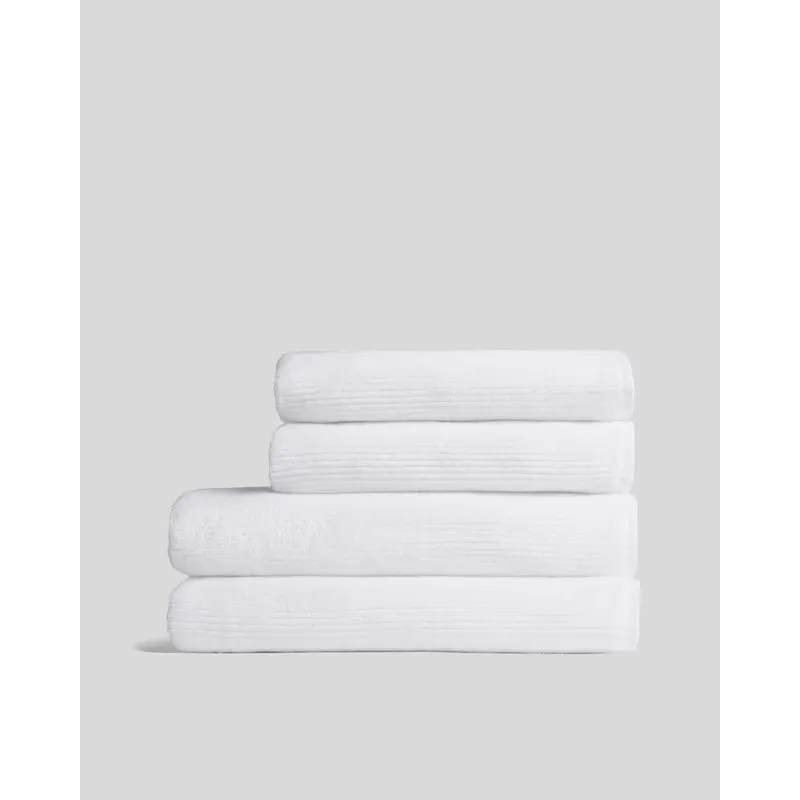 2+2 Soft Rib Bath Bundle - White