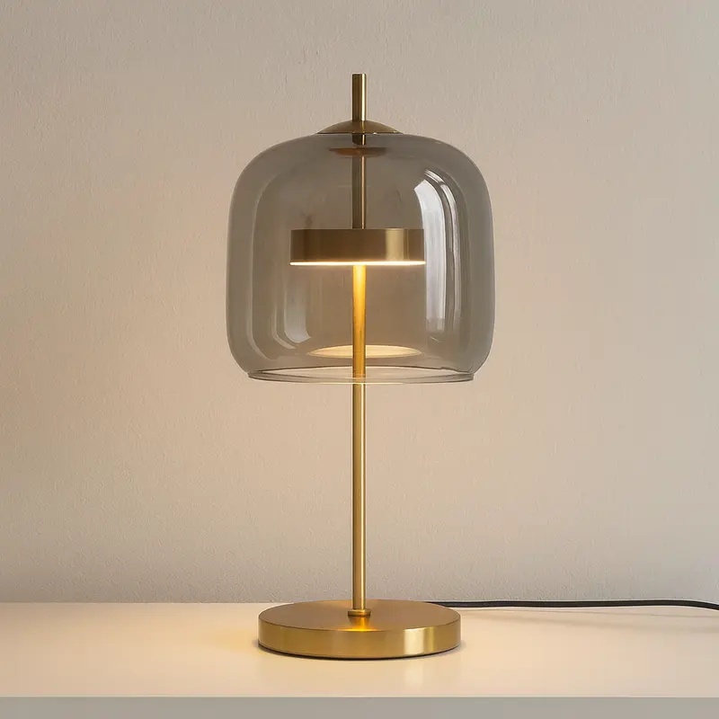 Aurelia Stained Glass Table Lamp  Gold Iron Base