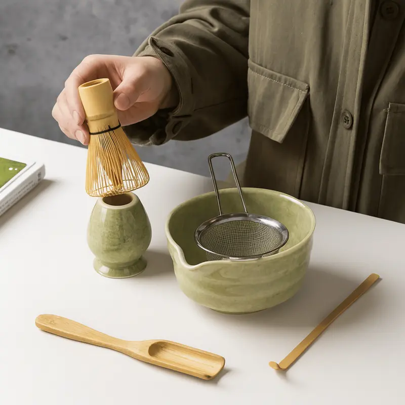 Chado Matcha Tea Set  Traditional Japanese Whisk, Bowl & Spoon