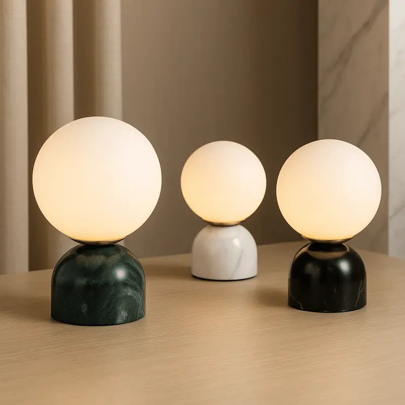 Lumea Marble Globe Lamp  Modern Glass Ball Table Light