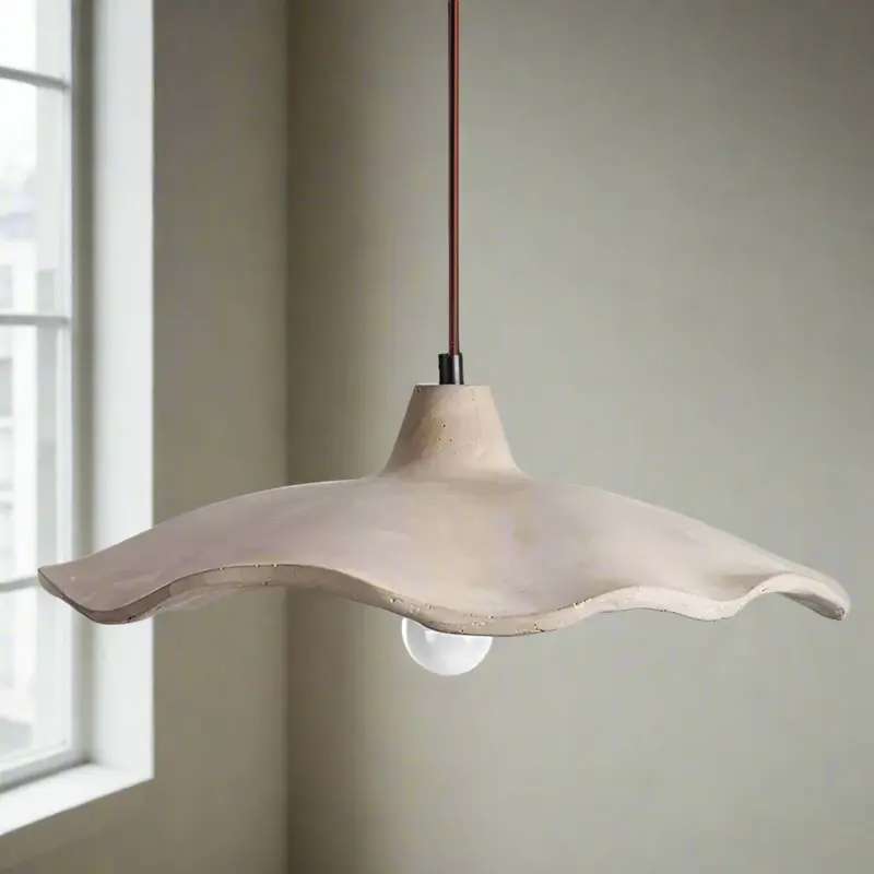 Modern White Lotus Light Pendant Lamp  Minimalist LED Fixture