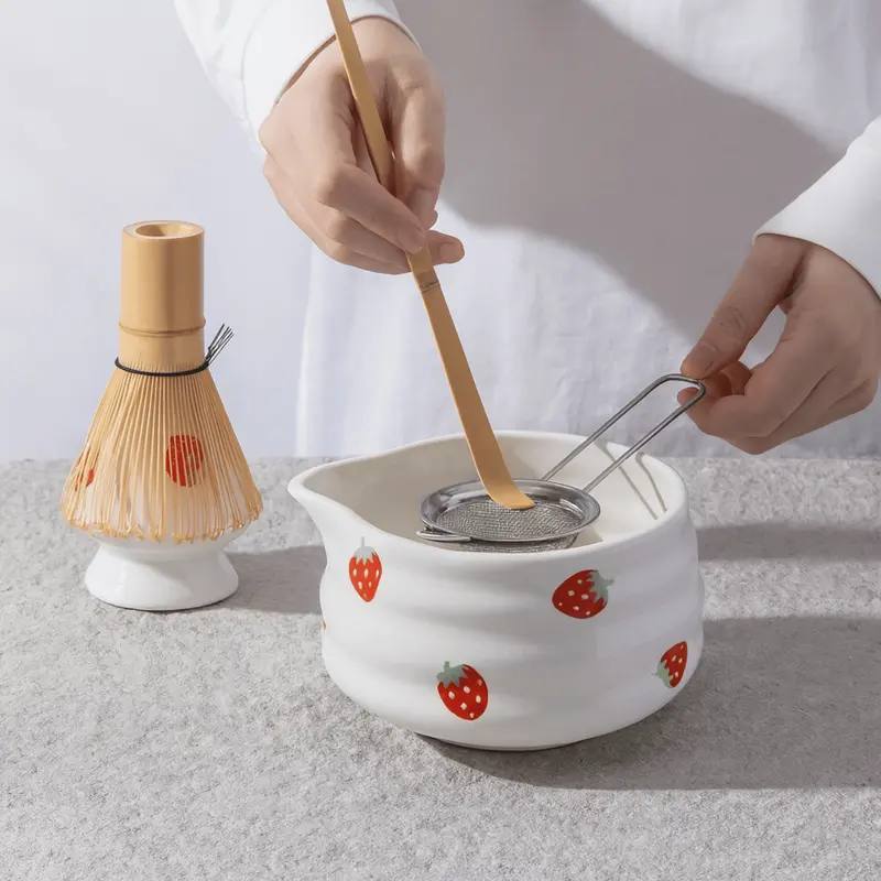 Strawberry Matcha Bowl & Whisk Set