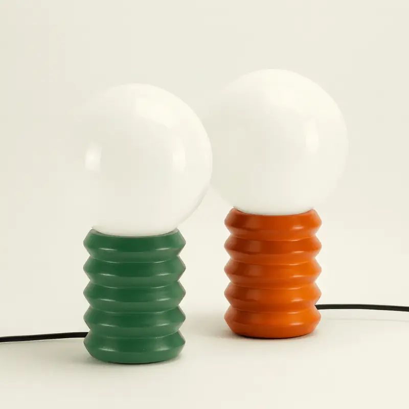 Vivalume Retro Table Lamp - Solid Wood & Glass Accent Light