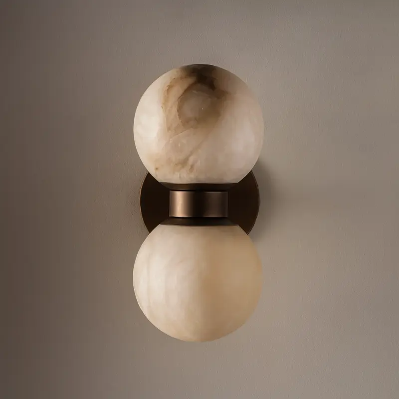 Lunara Marble Wall Lamp  Nordic Dual Globe