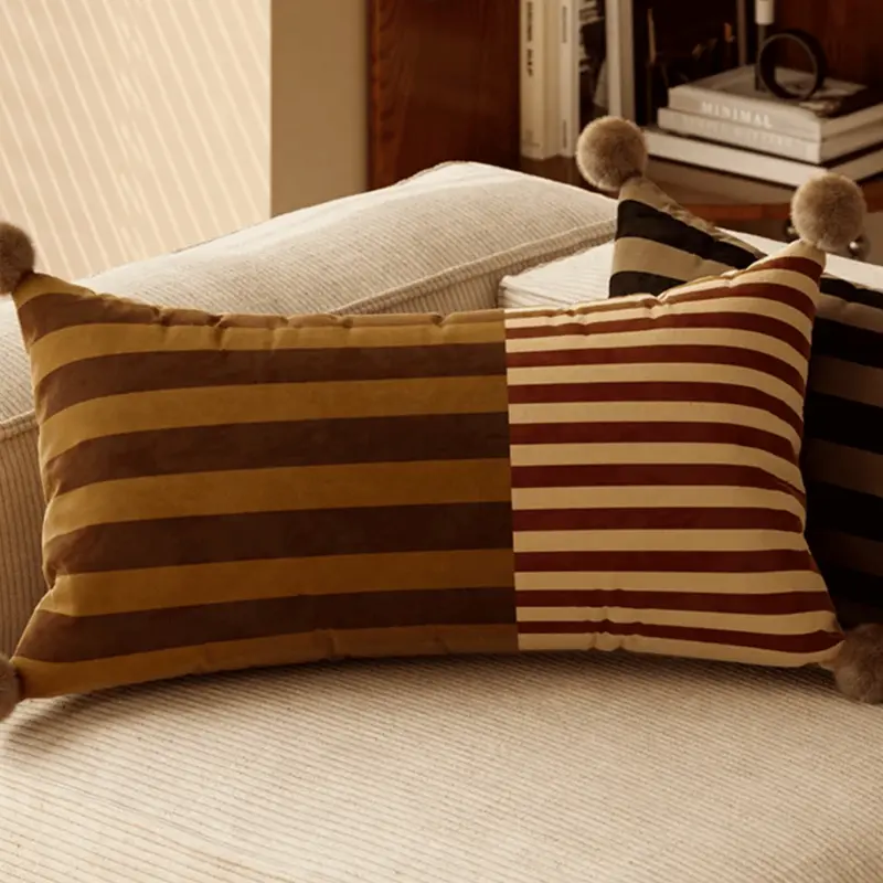 LuxePom Velvet Pillowcase with Pom Pom Trim